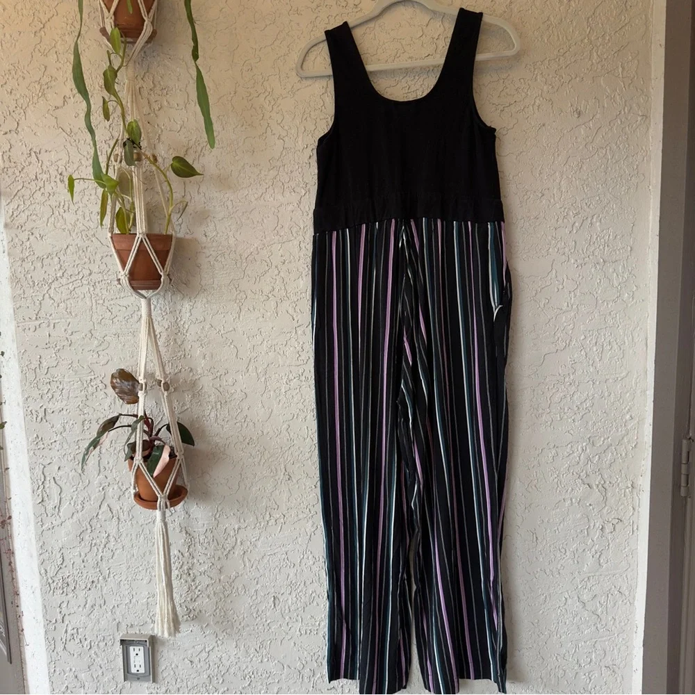 Torrid Challis Jumpsuit Purple/blue/white stripes - Picture 5 of 5